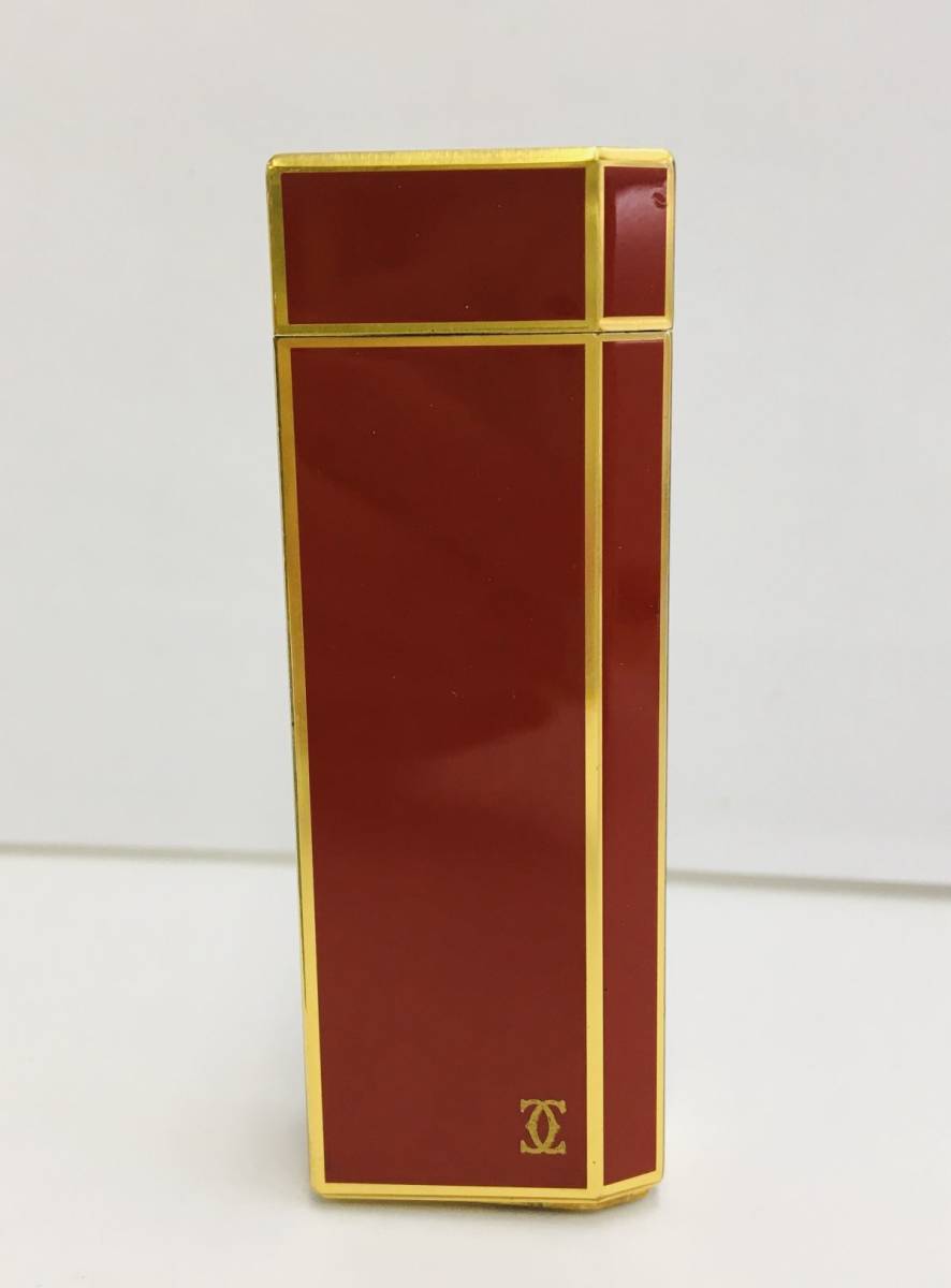 安い，人気セール W656-A145-16 ▲ Cartier カルティエ ガスライター レッド×ゴールド 喫煙具 喫煙グッズ ⑤