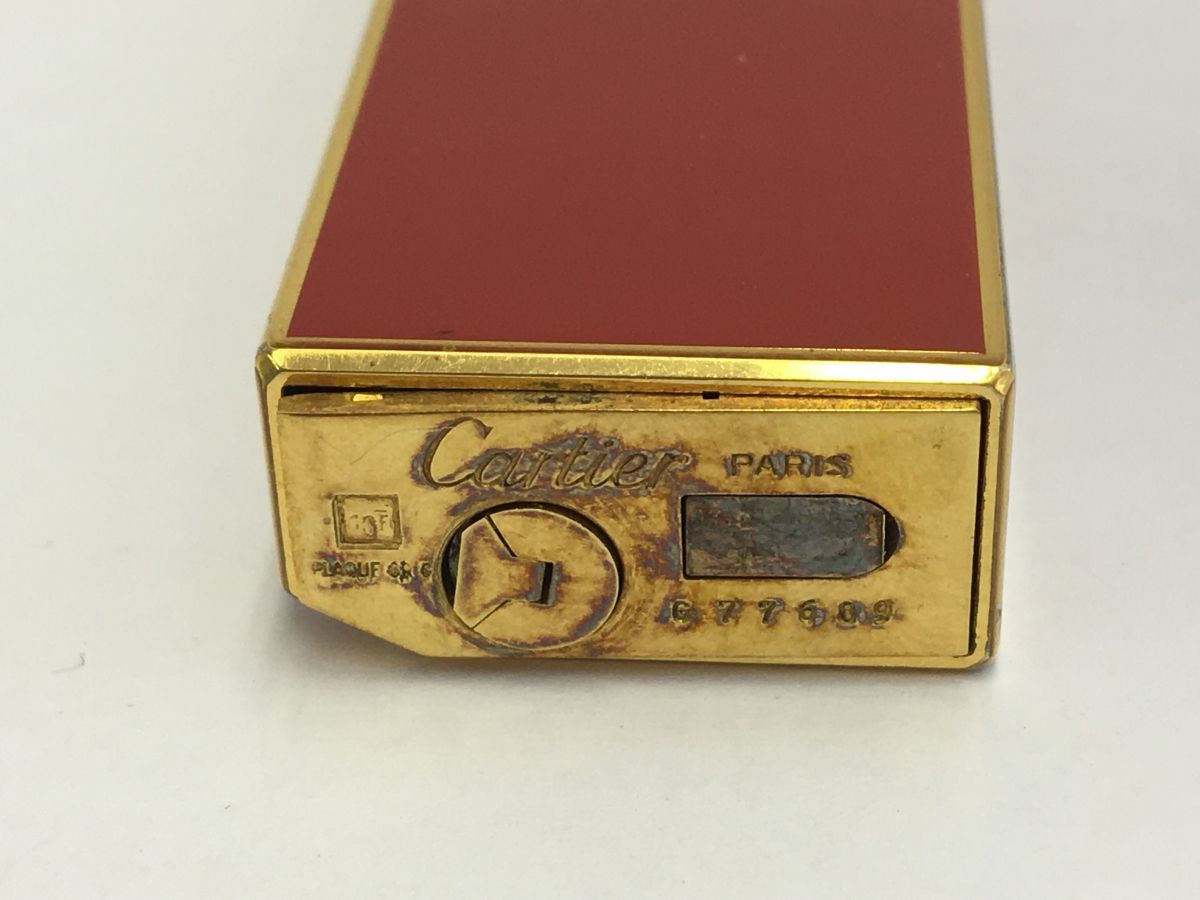 安い，人気セール W656-A145-16 ▲ Cartier カルティエ ガスライター レッド×ゴールド 喫煙具 喫煙グッズ ⑤