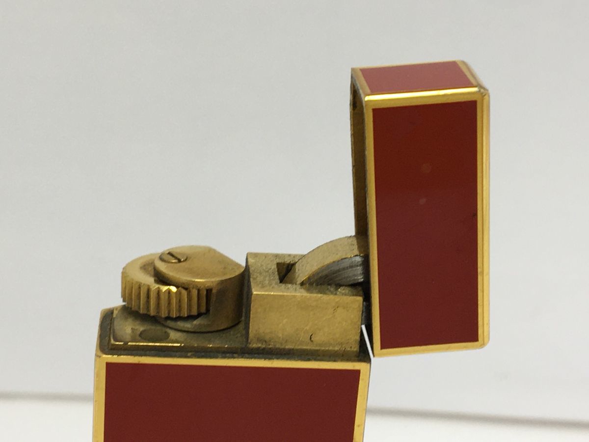 安い，人気セール W656-A145-16 ▲ Cartier カルティエ ガスライター レッド×ゴールド 喫煙具 喫煙グッズ ⑤