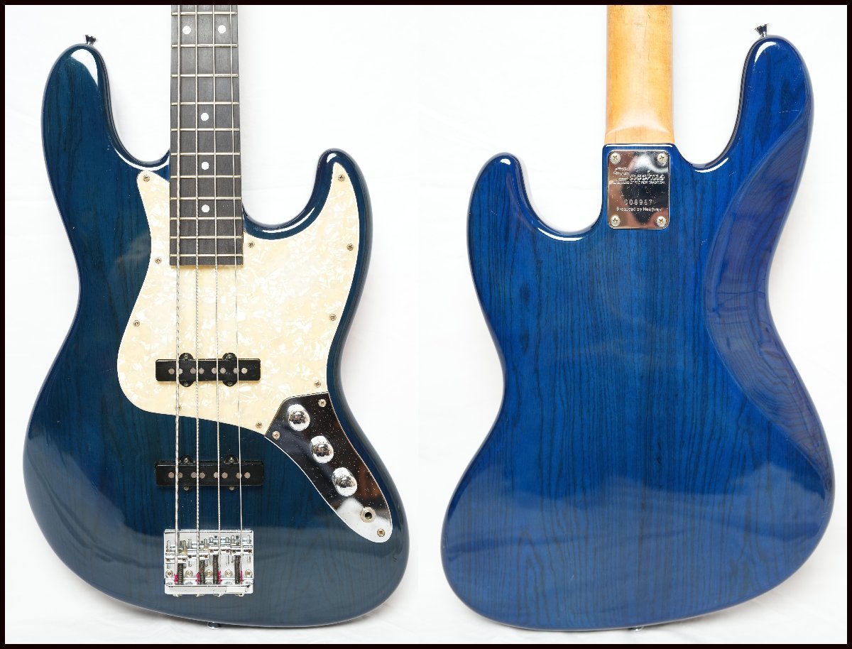 ☆Bacchus☆BJB-98C シースルーブルー Swamp Ash Body Ebony指板 GLAY 