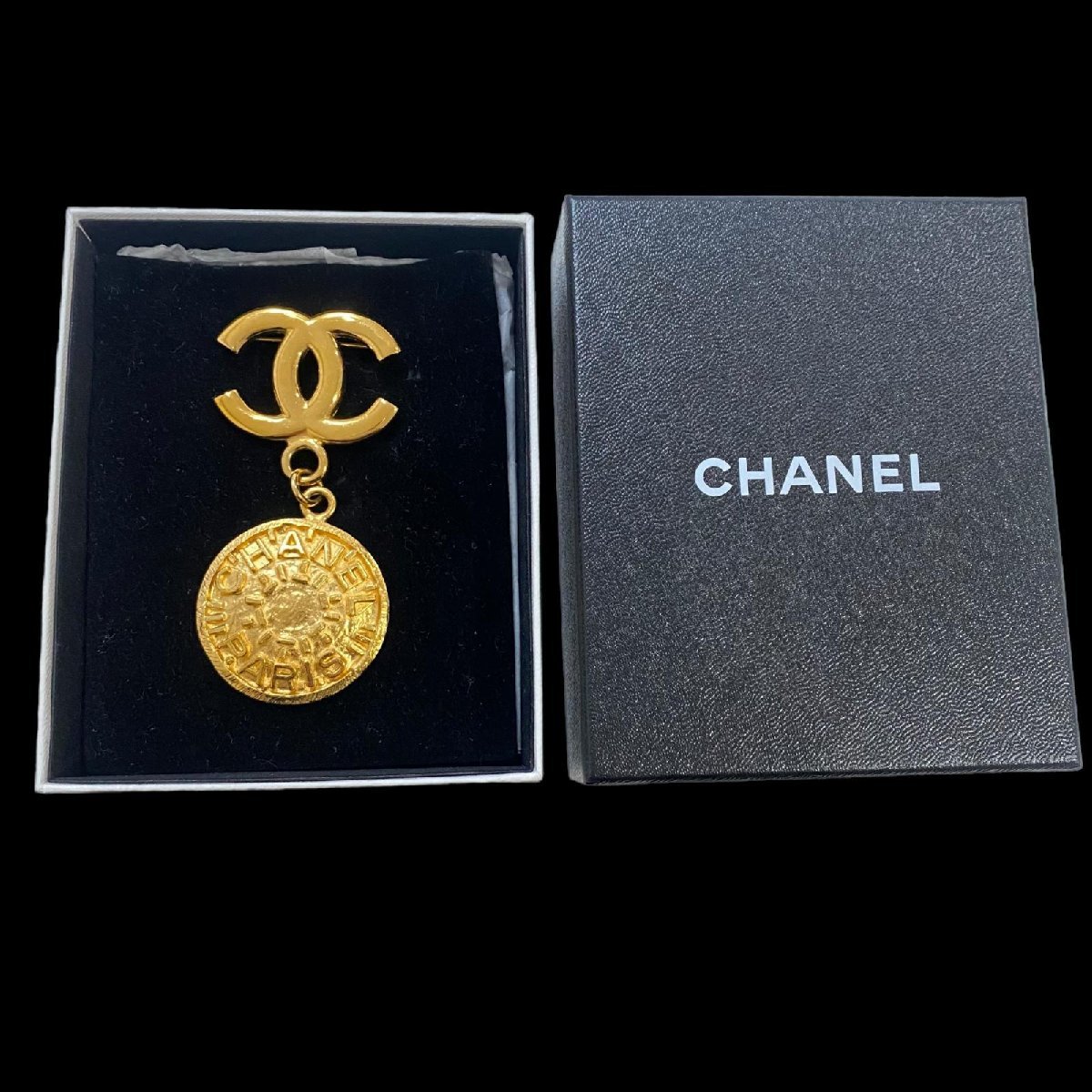 シャネル ココマーク ラウンド ヴィンテージ ブローチ ゴールド 95A
