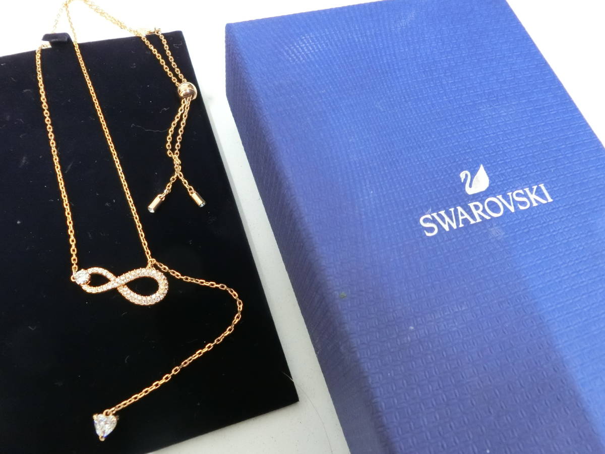 □□27238 SWAROVSKI スワロフスキー/ ネックレス/ スワン刻印/ 箱付 