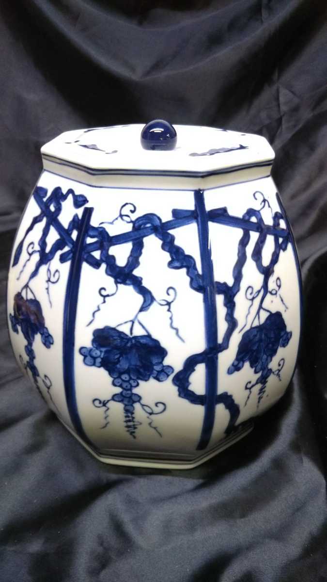 A※ 染付 ぶどう棚 皆具 茶道具 葡萄棚 青花 骨董 古玩 古美術品 古道具