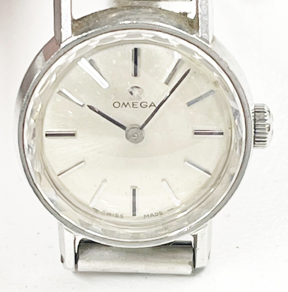 【1円スタート】【レア】 OMEGA オメガ デビル SS カットガラス 2ｃｍ 手巻き レディース 141000 腕時計