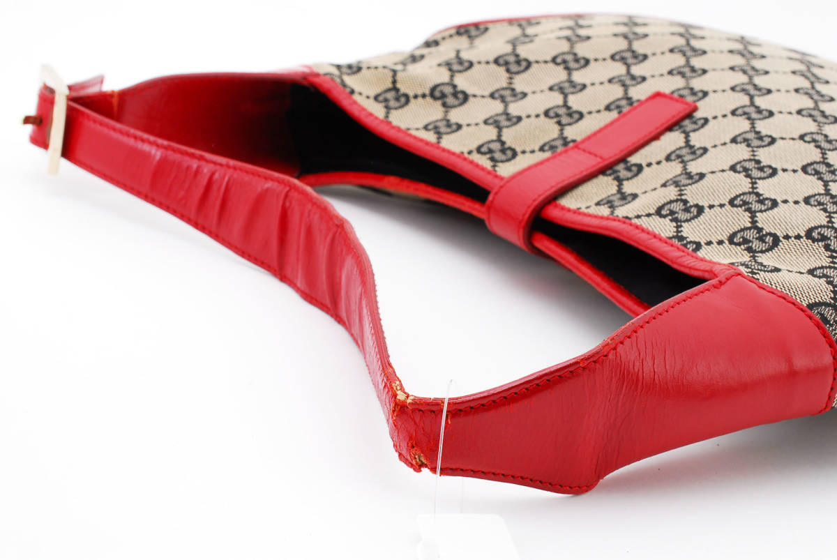 【美品】GUCCI グッチ　GGキャンバス　ハンドバッグ　肩掛け可 最安値，新作登場 【1円スタート】GUCCI グッチ GGキャンバス