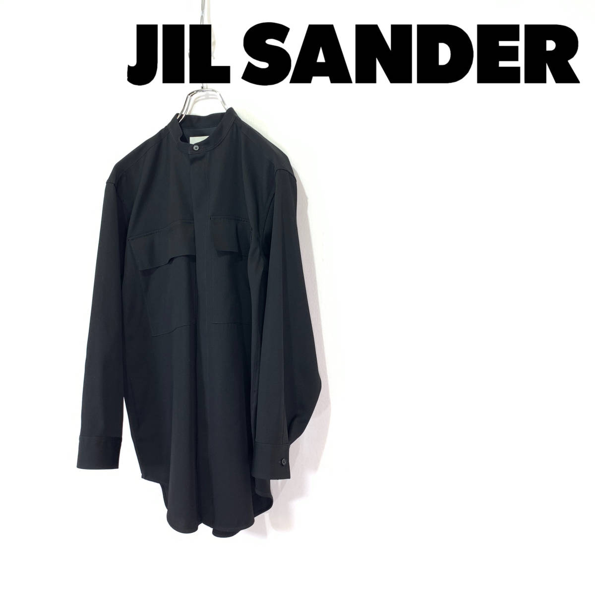 JIL SANDER ジルサンダー ギャバジン ウール ビッグ ポケット バンド 