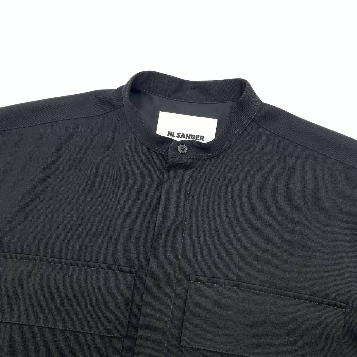 JIL SANDER ジルサンダー ギャバジン ウール ビッグ ポケット バンド 