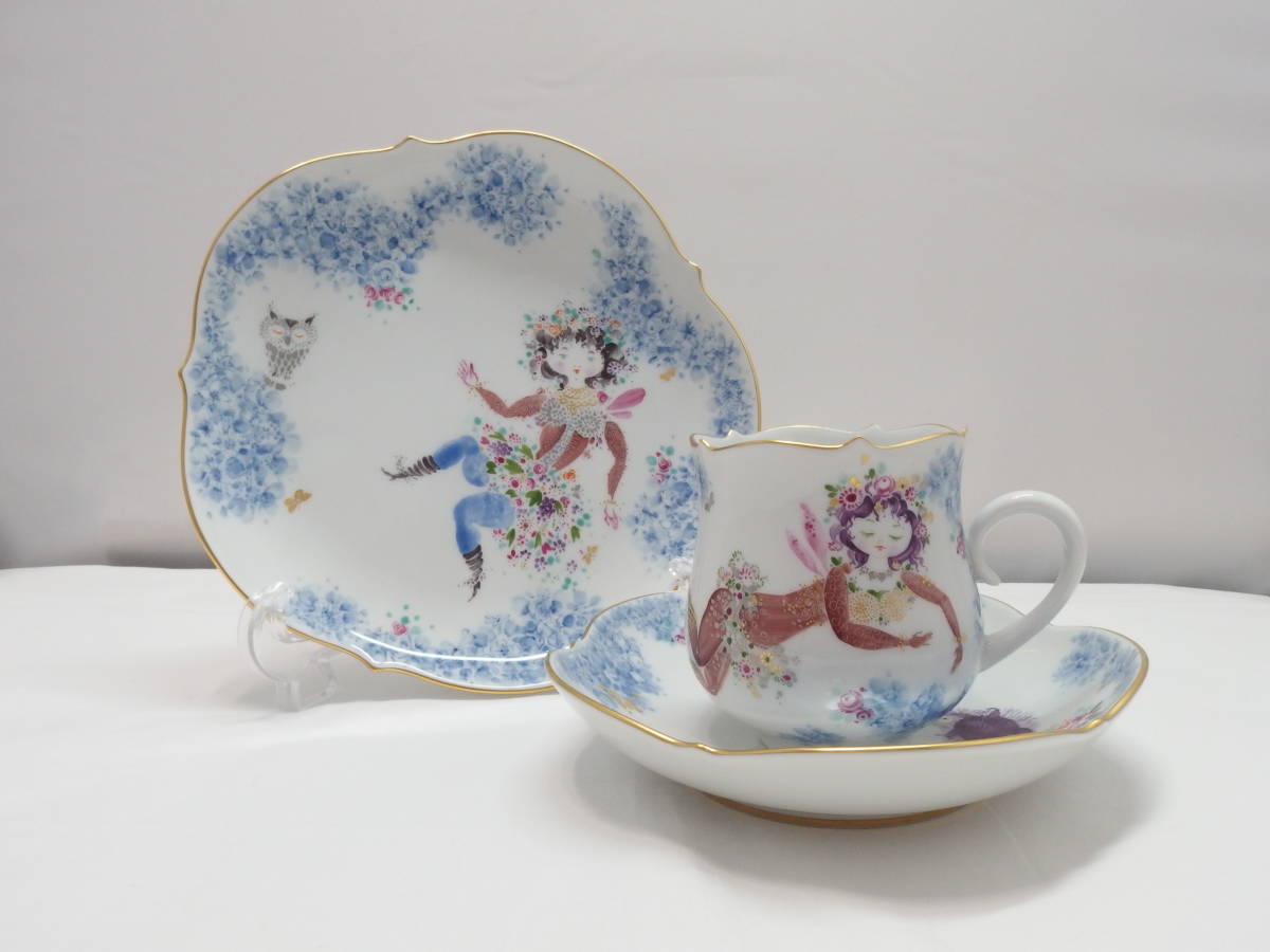MEISSEN マイセン サマーナイト カップ＆ソーサー プレート セット 金縁 4-11421