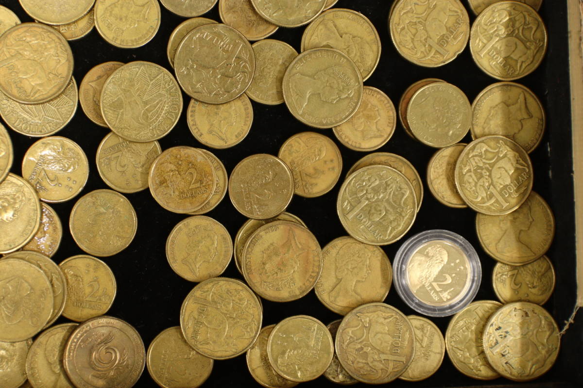 オーストラリア - 留学ならシドニー留学 古銭 外貨両替機の無料 オーストラリア ドル 1ドル 120枚 2ドル 80枚 計280ドル まとめて  おまとめ 大量 海外コイン 外国コイン 海外硬貨 外国硬貨 古銭 コイン