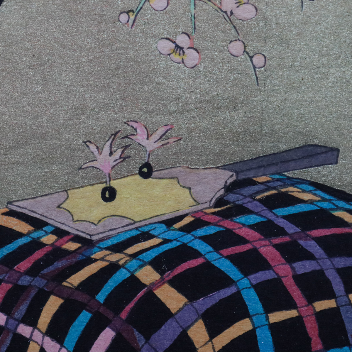 竹久夢二 美人画 「こたつ」 木版画 Yahoo!オークション - HA 竹久夢二