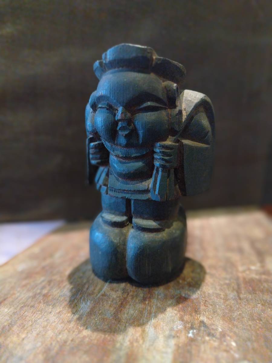 ◇錵◇ 古美術品 陽参作 小べしみ面 20.5cm 木彫