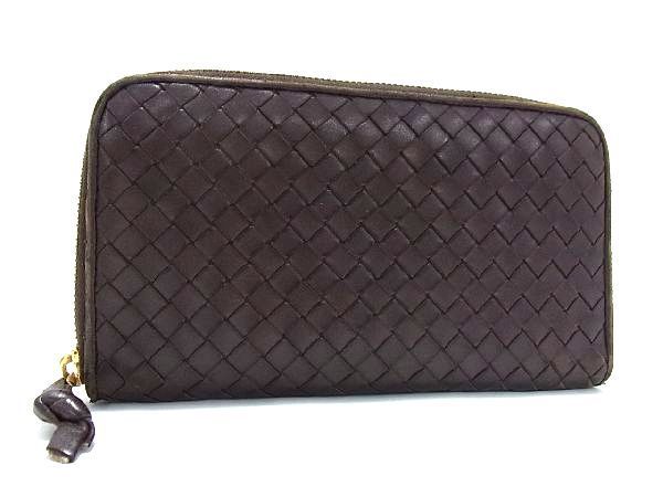 1円 BOTTEGA VENETA ボッテガヴェネタ イントレチャート レザー ラウンドファスナー 長財布 ウォレット メンズ AG2513アオ