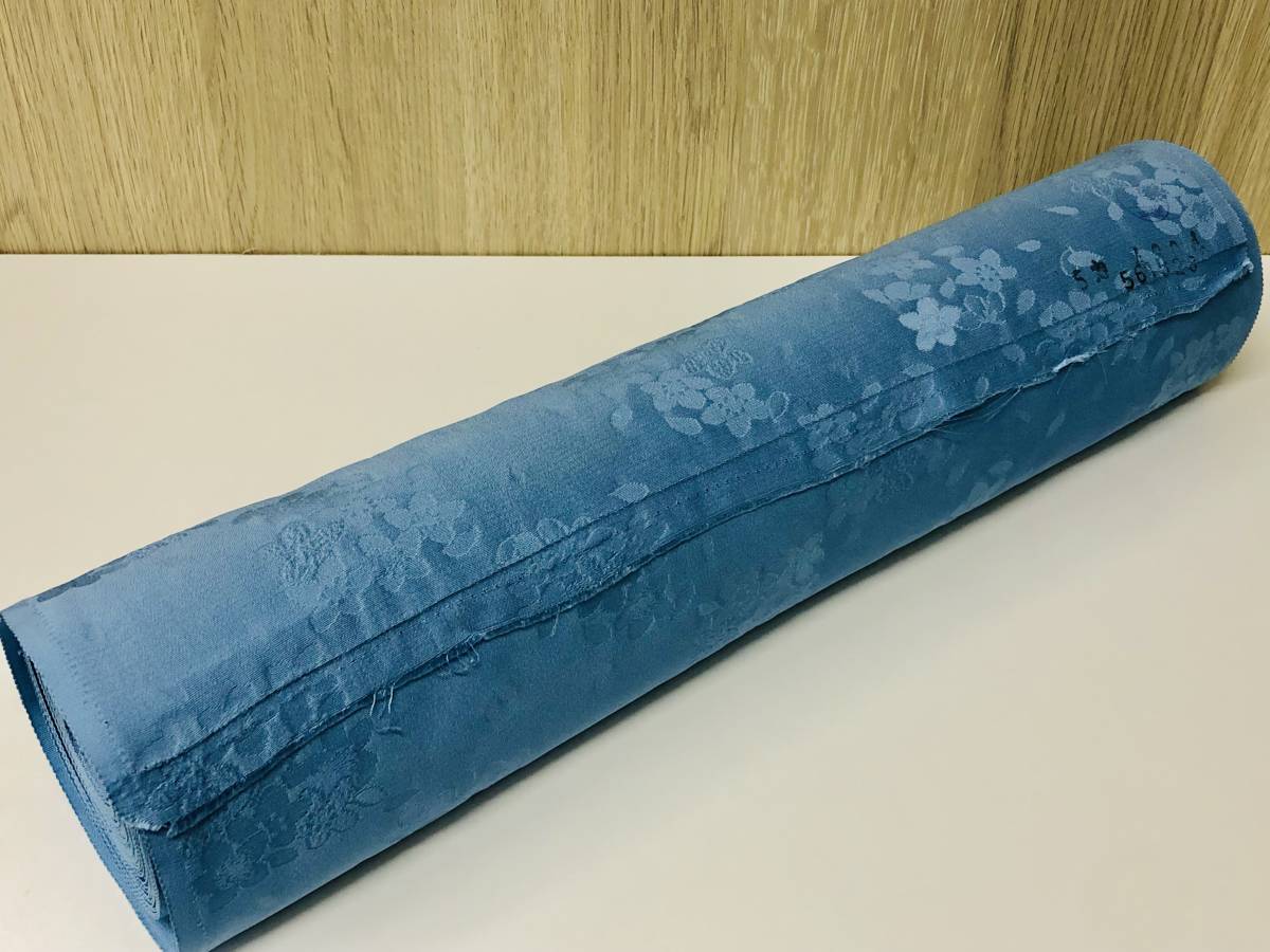 反物/正絹/色無地/紋意匠/丹後ちりめん/小花市松/日本の絹マーク/箱