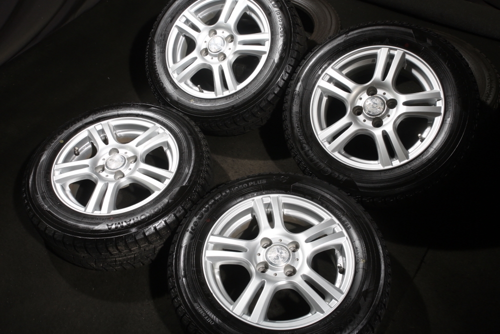 ★バリ山 175/65R14 国産ヨコハマスタッドレス アルミ付4本SET bBカローラスパーキーパッソファンカーゴラウムヴィッツアトレー7ブーンクー