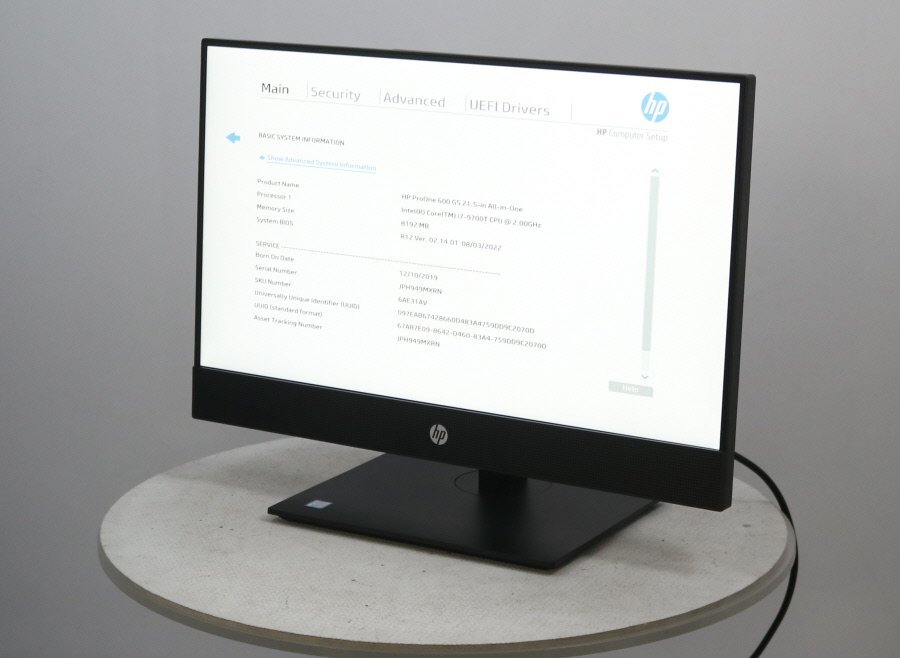 hp ProOne 600 G5 21.5-in All-in-One Core i7 9700T 2.00GHz 8GB