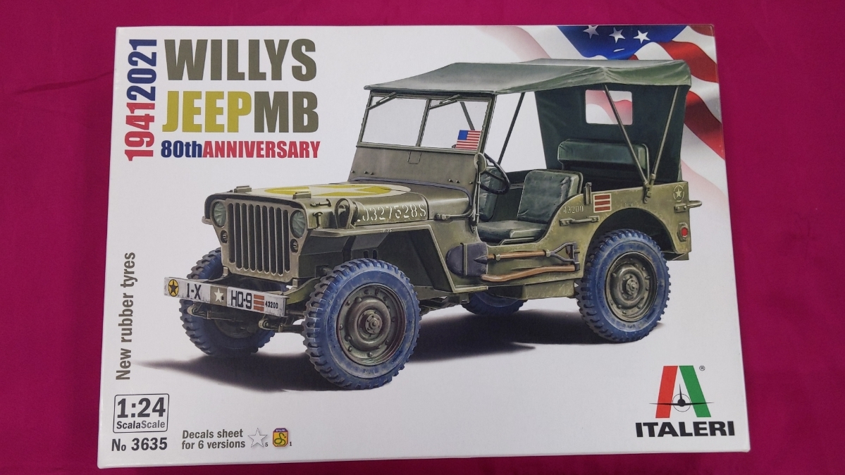 ZA062 中古品◇イタレリ 1/24 アメリカ軍 1/4トン 4×4トラック 80周年記念 スケールモデル