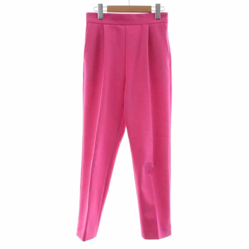 アナイ ANAYI 22SS コットンストレッチスリム パンツ ジップアップ 34 XS ピンク /RY19 レディース