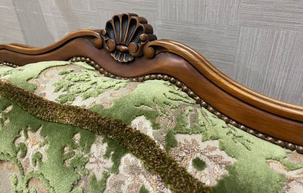 ③ カリモク 1人掛けソファ シングルソファ 花柄 金華山 アンティーク