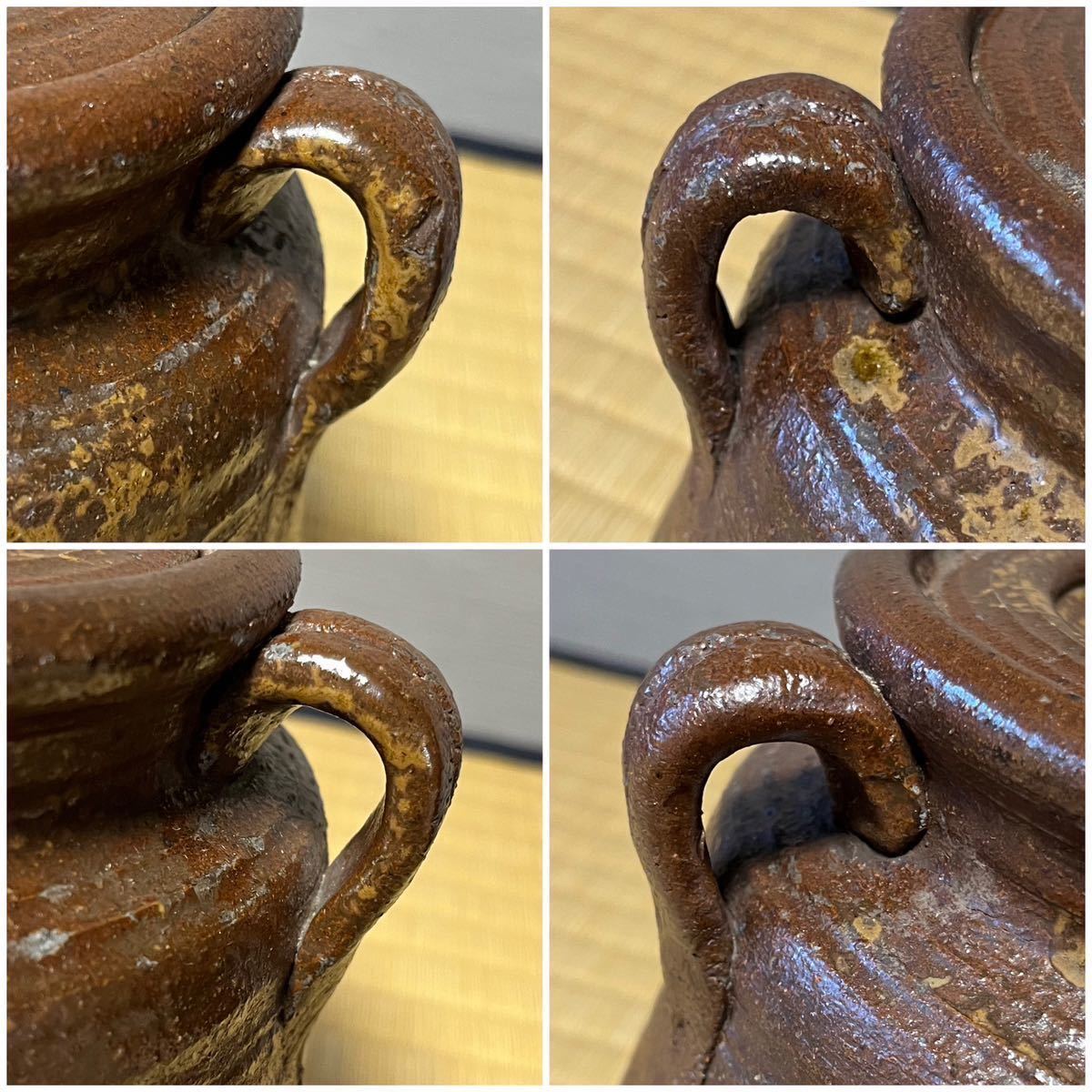小西陶古作 備前焼 水指 陶古造】備前焼双耳水指 耳付き 共蓋 在銘 共 