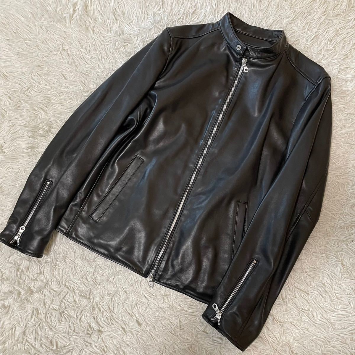 極美品！ ナノユニバース 【極上のラムレザー】 NANO UNIVERSE レザー