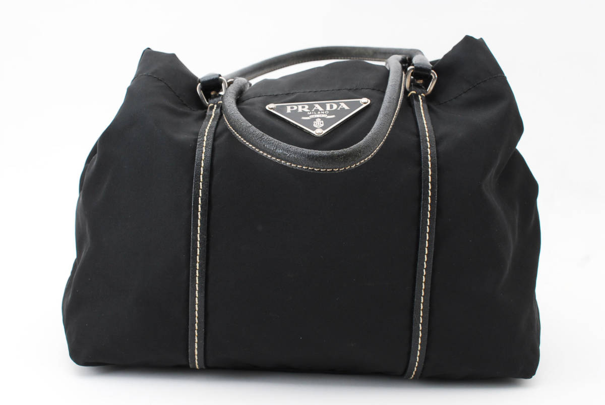 z1029/9 PRADA プラダ ナイロン レザー トートバッグ 黒