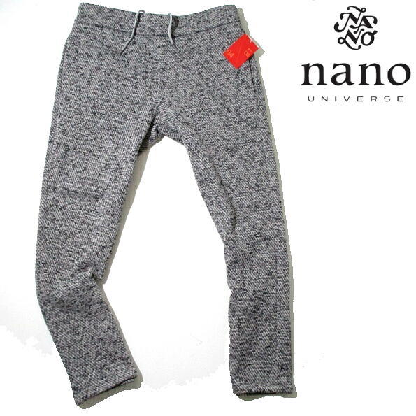 新品▼　冬物　ナノユニバース　厚手　フリースパンツ　フリースニット　Lサイズ　ヘザーグレー　nano・universe　ジョガーパンツ