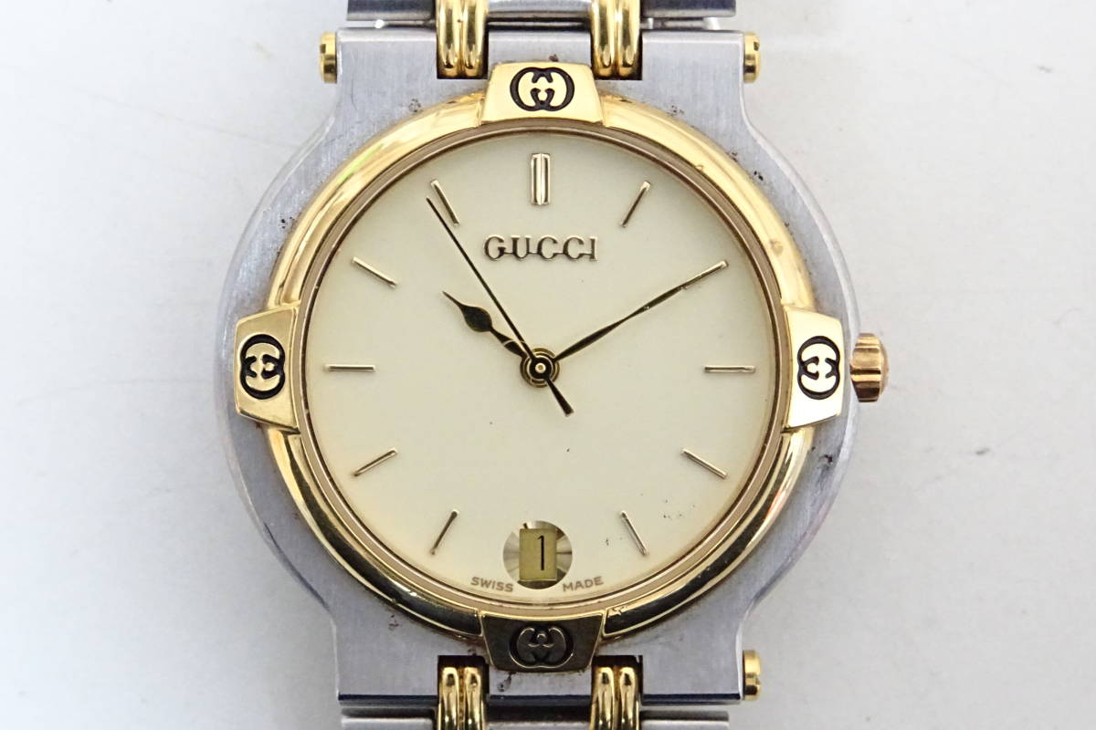 K高崎01005NN] GUCCI グッチ 腕時計 メンズ クォーツ デイト