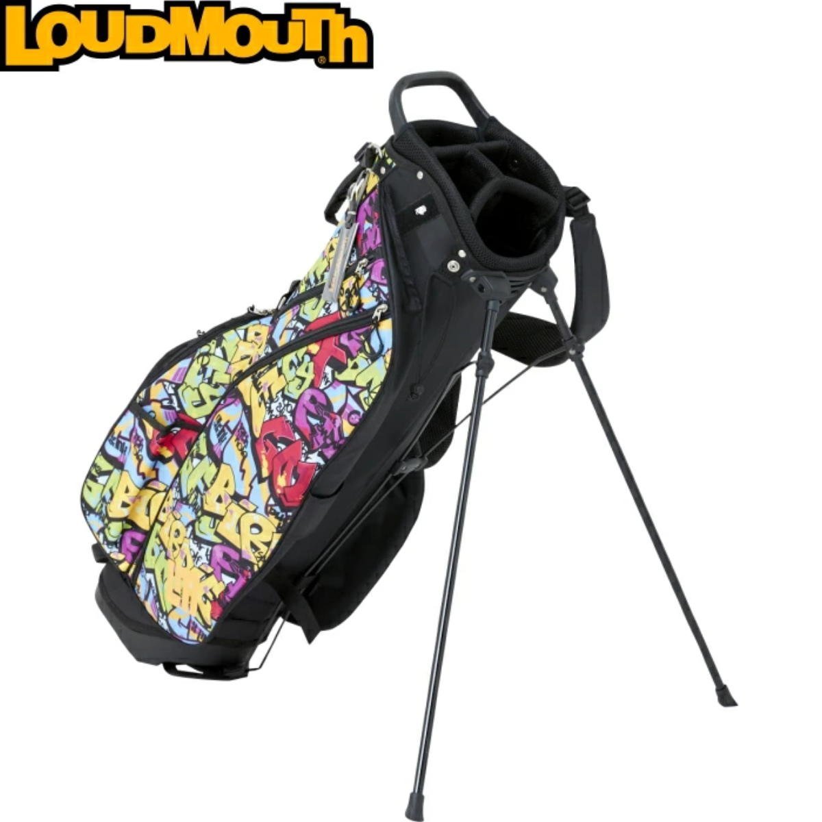 1円★LOUDMOUTH ラウドマウス　LM-CB0010　8.5型 スタンドキャディバッグ　Tags Neon（317）タグスネオン★