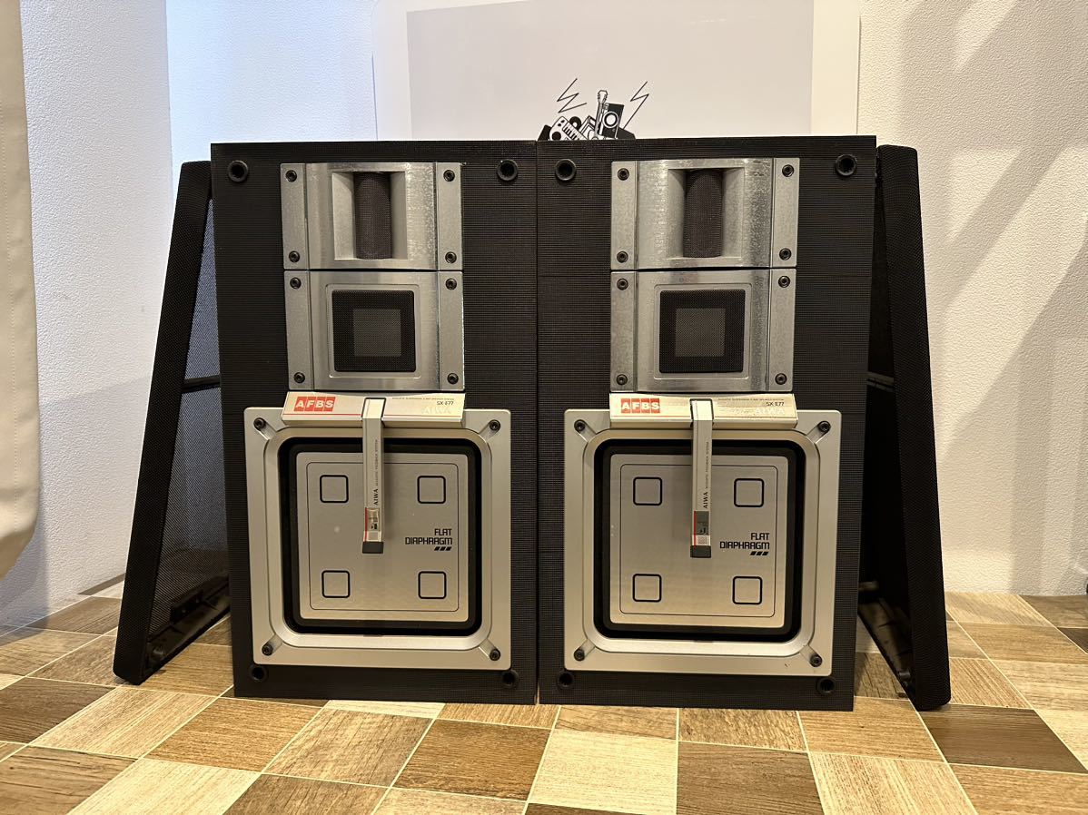 中古】スピーカー AIWA アイワ SX-E77 平面3ウェイスピーカー 希少品