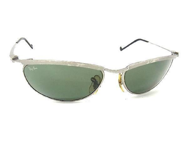 1円 ■美品■ Ray-Ban レイバン W2566 サングラス メガネ 眼鏡 アイウェア メンズ レディース シルバー系×ブラック系 AG4963WN