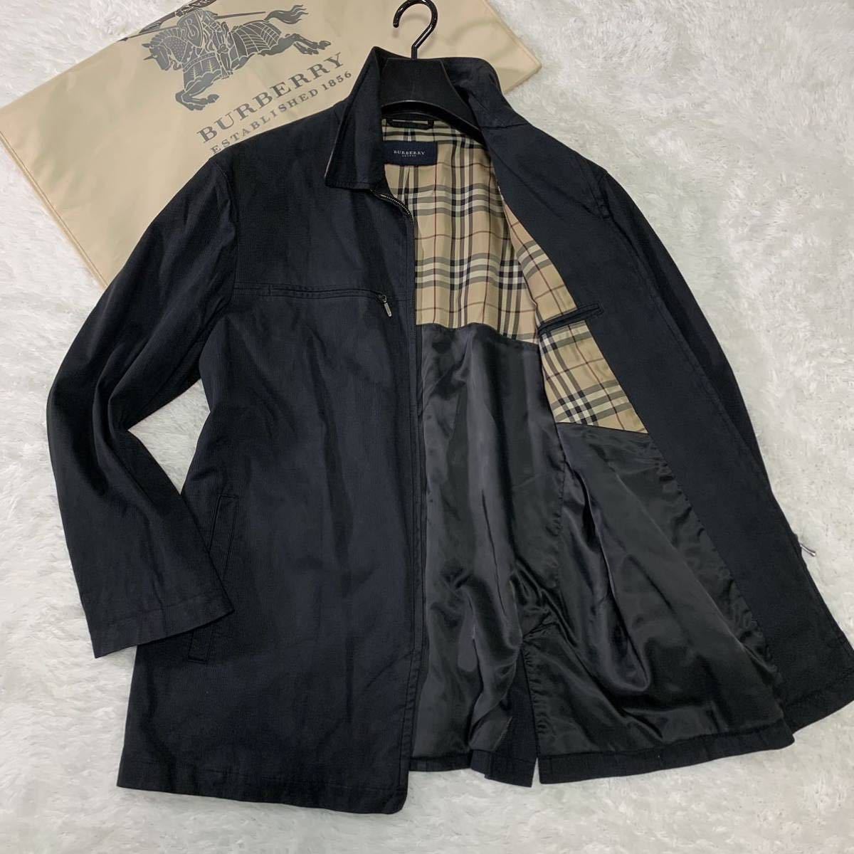 6 【希少・X L】バーバリーロンドン アマレッタ生地 ジップアップ ブルゾン ジャケット ノバチェック BURBERRY LONDON ヴィンテージ 