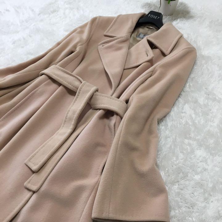美品✨マックスマーラ ベルテッドコート 超マキシ 女優襟 銀タグ 