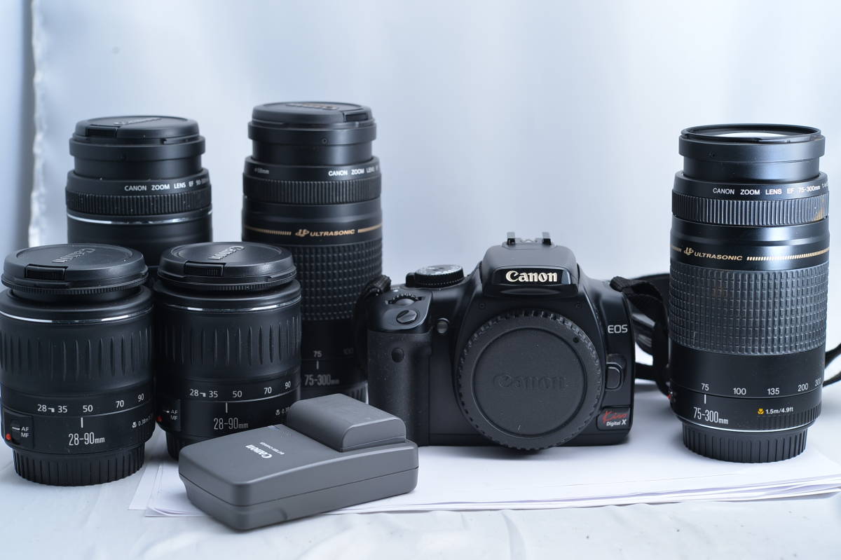 1063 Canon digital X EF 75-300mm 90-300mm 28-90mm レンズセット 