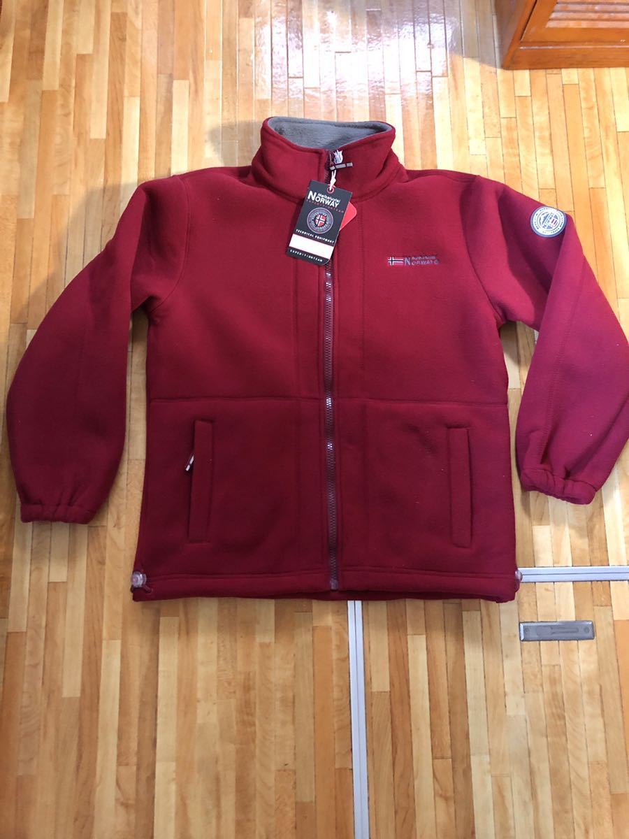 新品614　北欧Norway Geographcal 防風メンブレン入りフリース　M　赤