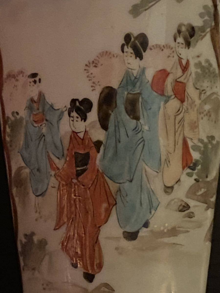 九谷焼 花器 金彩赤絵 古九谷 桜舞｜福島武山 9.5号 作｜赤絵