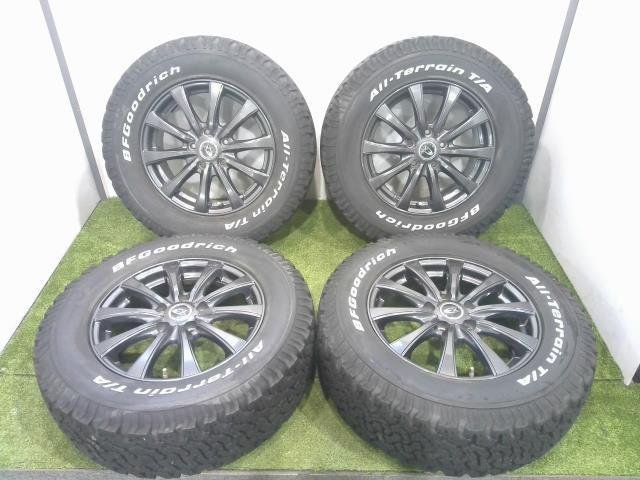 ★メーカー不明 アルミホイール 16インチ 6.5J+48 PCD114.3 5穴 4本セット 225&frasl;70R16 タイヤ付 個人宅配送不可 SUV