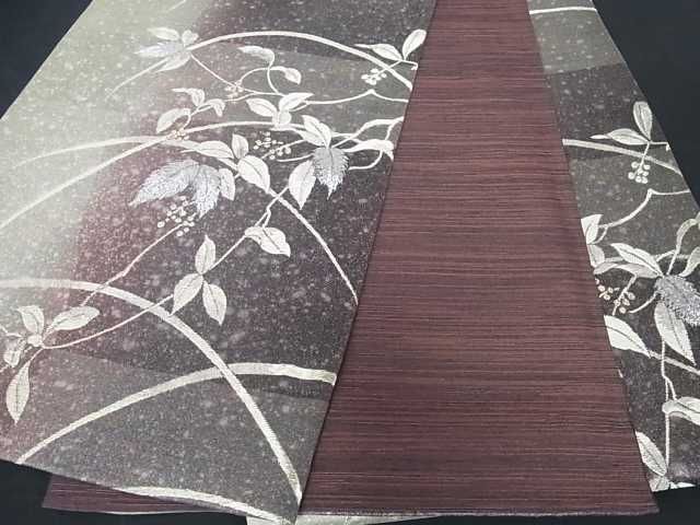 花美人□六通柄袋帯 葡萄枝葉文 金銀糸 逸品 az0358 逸品 唐織