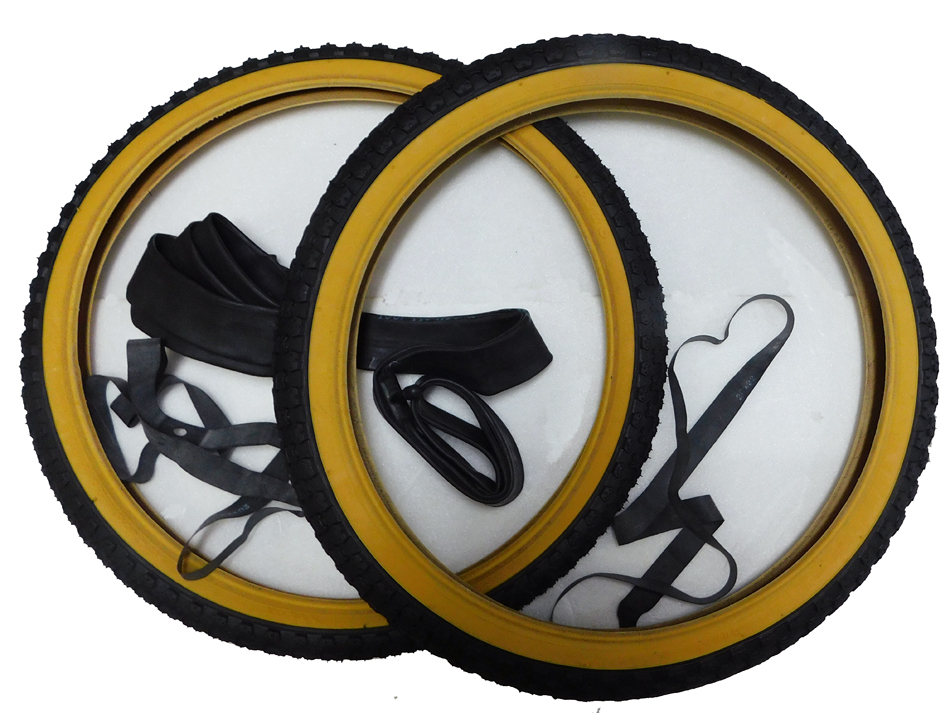 2本で、Ｄｕｒｏ　HF143G ＢMXオールドスクール 20ｘ2.125（57-406）20x1.75(47-406) タイヤ＆チューブ＋リムバンド２本