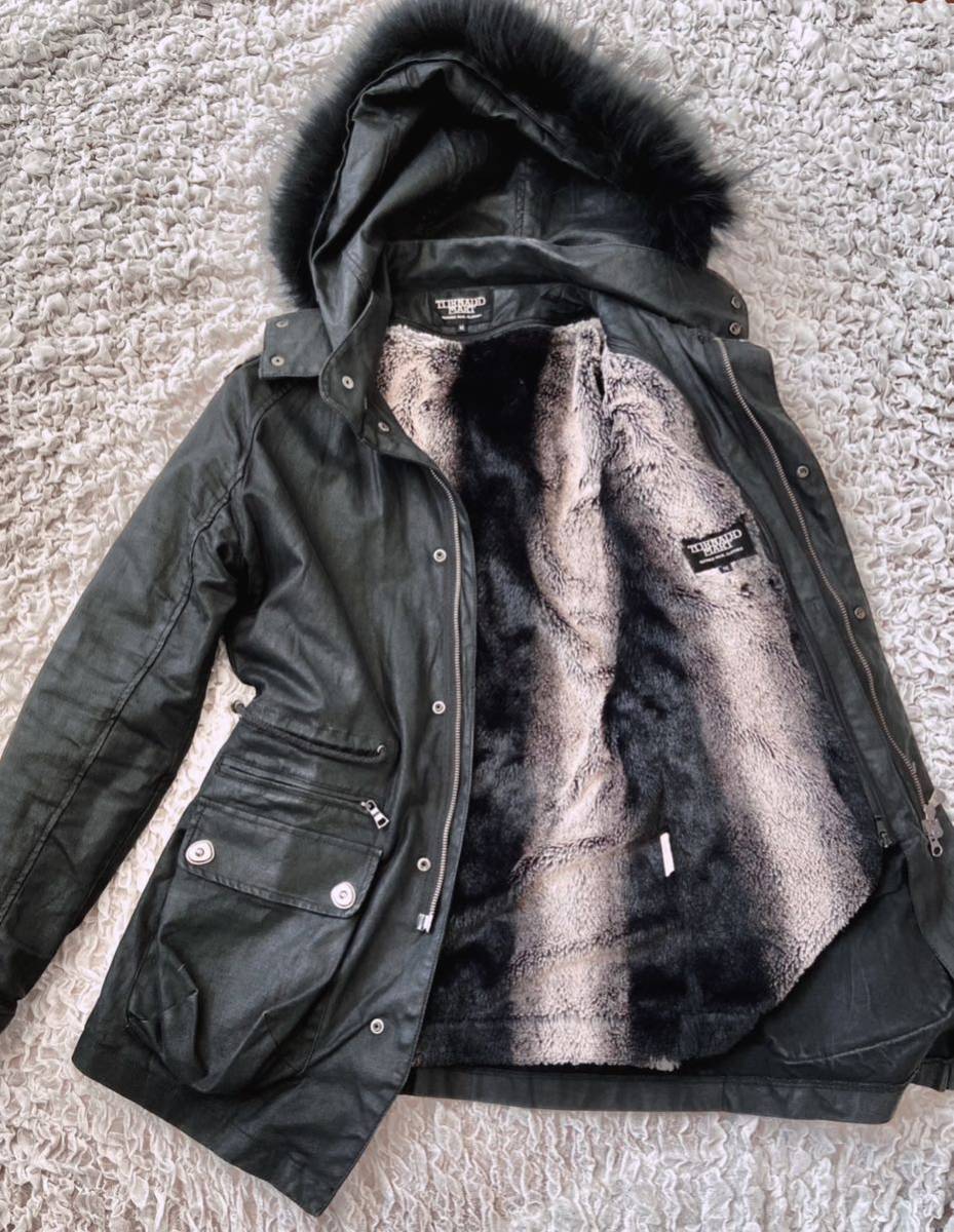 Tornado Mart トルネードマート　ボアライナー付きモッズコート ファーフードM 黒　ブラック