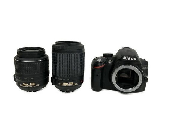 Nikon D3200 AF-S NIKKOR 55-200mm/18-55mm レンズセット ニコン 中古 S7228546