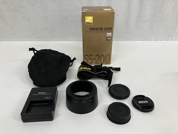 Nikon D3200 AF-S NIKKOR 55-200mm/18-55mm レンズセット ニコン 中古 S7228546