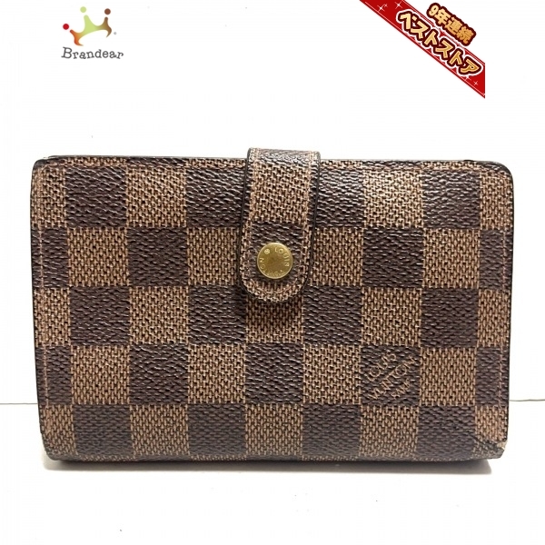 ルイヴィトン LOUIS VUITTON 2つ折り財布 N61664 ポルトモネビエヴィエノワ ダミエキャンバス エベヌ MI1010 財布 ダミエ