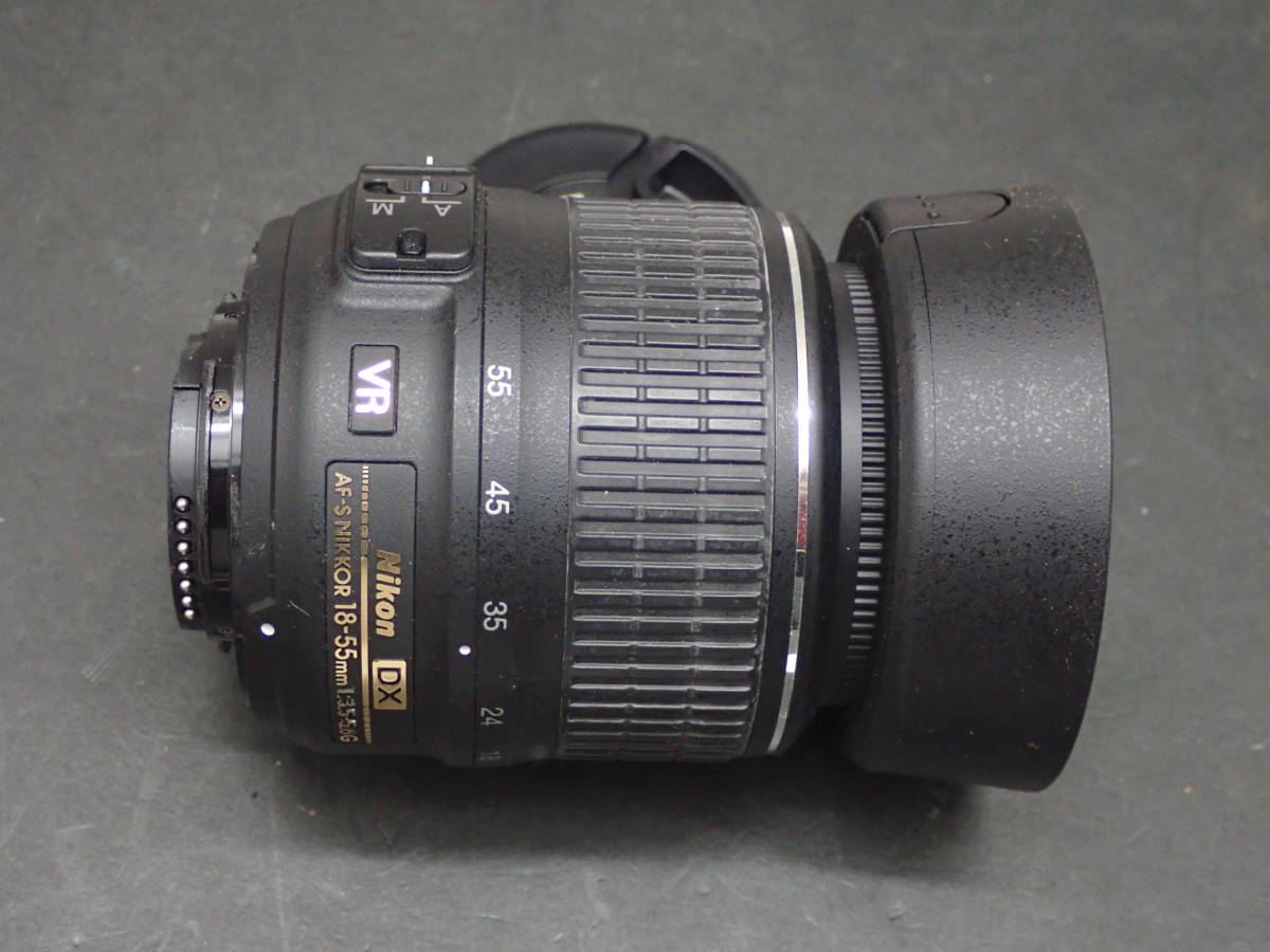 美品　AF NIKKOR DX 18-55mm f3.5-5.6 G VR フード付きレンズ