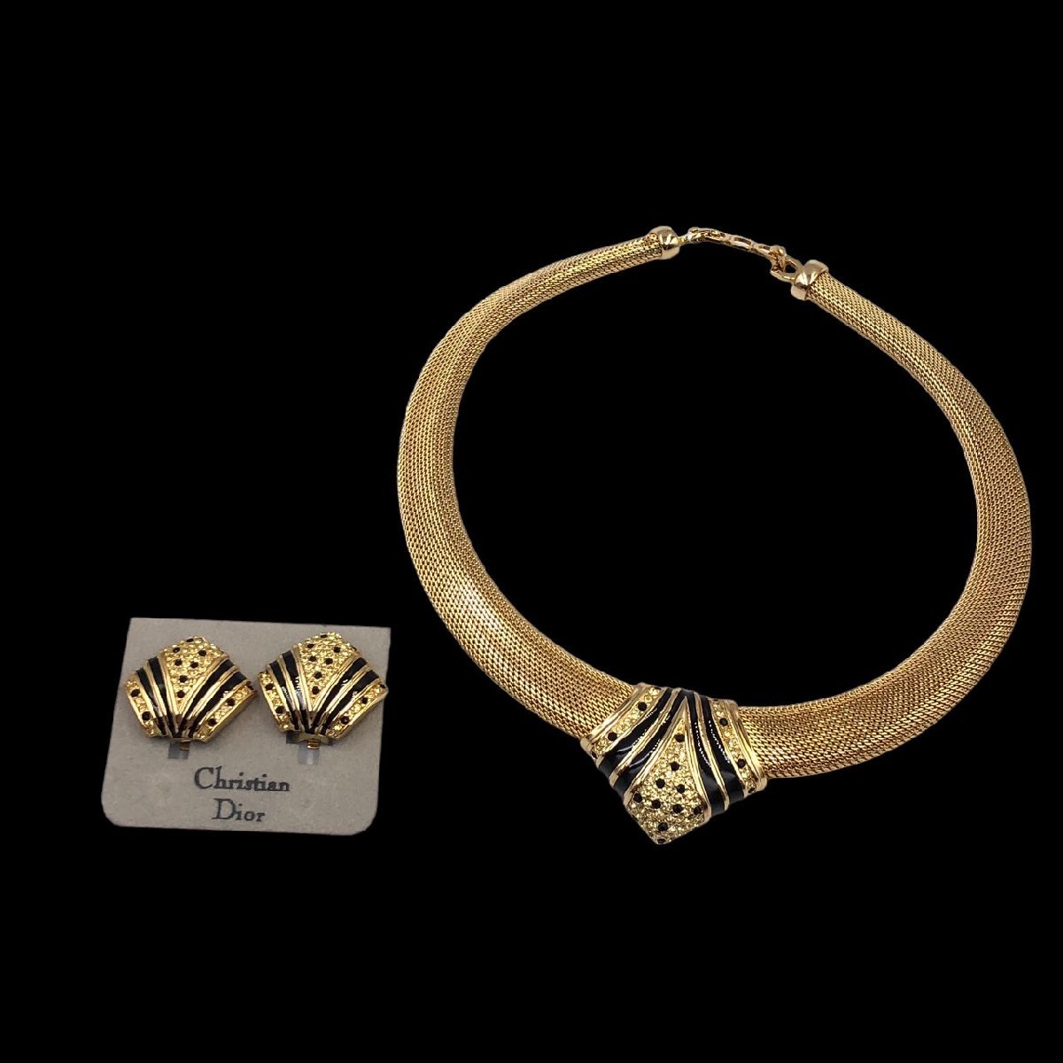 ディオール ネックレス イヤリング セット ゴールドカラー