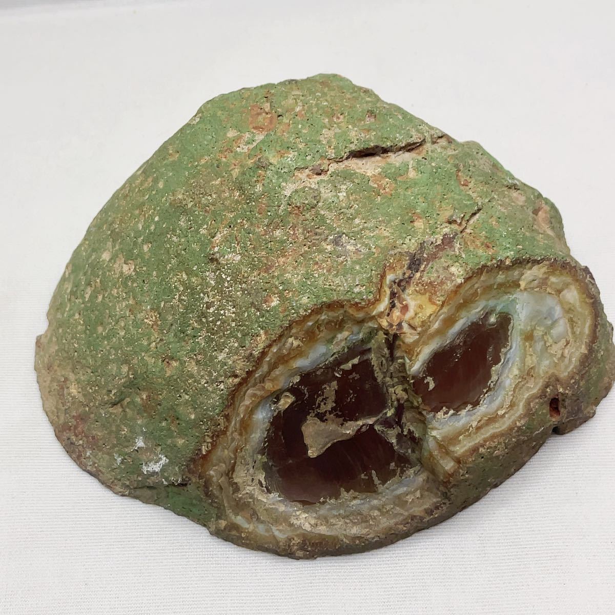 レッド系 瑪瑙 メノウ アゲート 天然石 鑑賞石 鉱物 パワーストーン 約1785g 14cm×17cm×厚さ6.5cm B1127_6