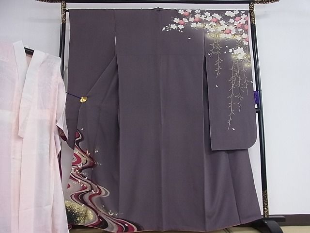 雅】【雅】☆お引きずり お引き摺り 芸妓 舞妓 引き振袖 黒色 夜桜