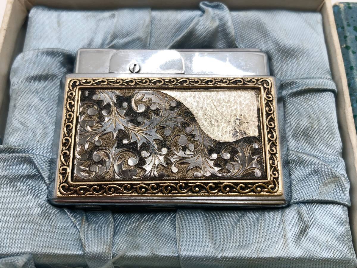 SH400】 1円スタート プリンスライター 彫刻入り 和彫り ライター 火花 