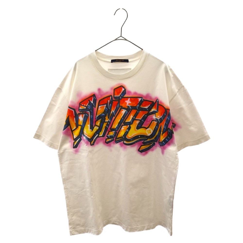 ルイヴィトン 22SS グラフィットロゴプリントクルーネック 半袖Tシャツ 