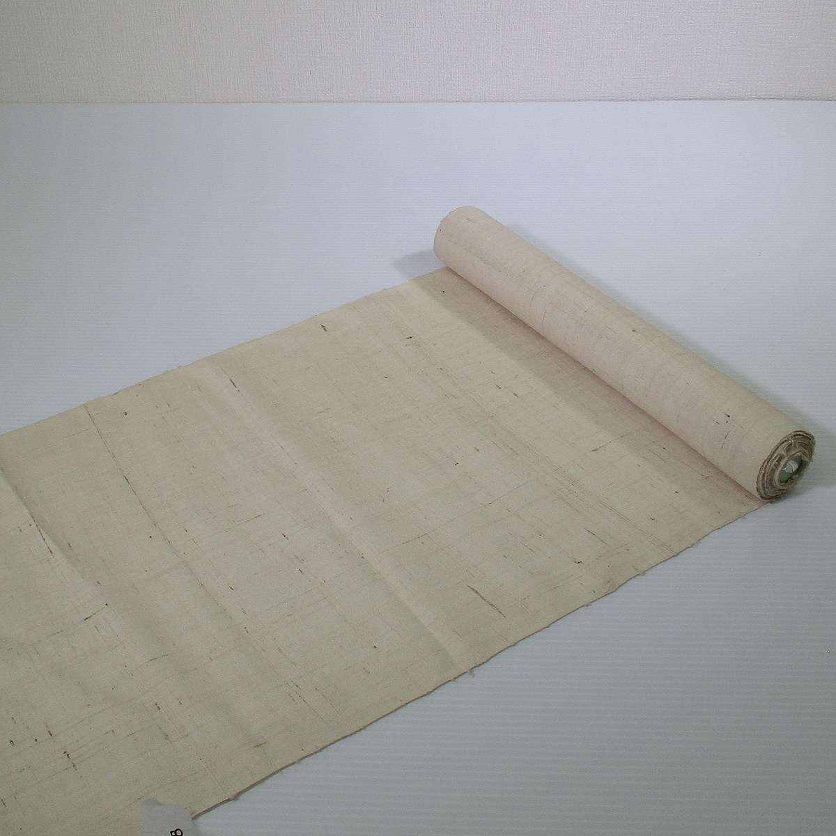 【絹 反物 高澤織物製】帯 ベージュ リメイク 未仕立て 着物 生地 長期保管品 布地 ジャンク デッドストック B2 #0263-551