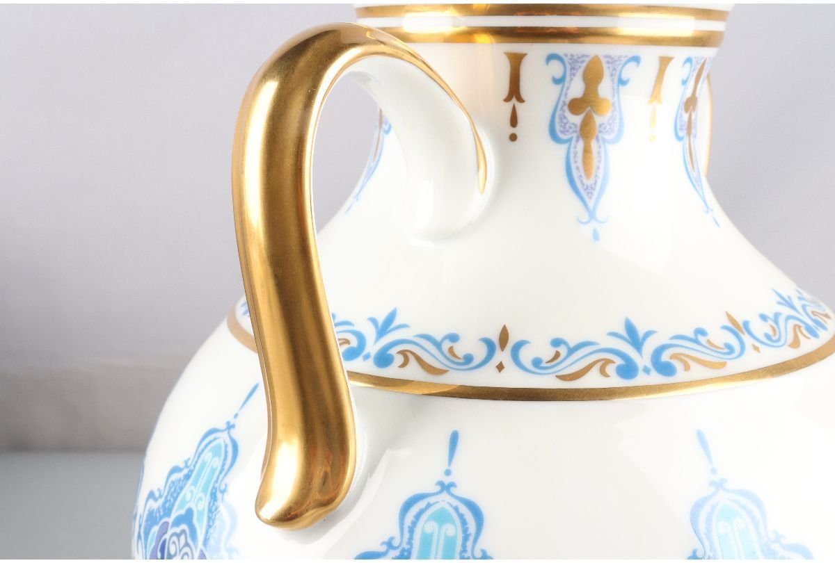 最高級】ノリタケ スタジオコレクション 花瓶 金彩 染付 24cm 送料無料